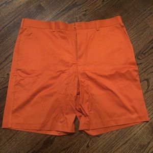 Mens 42W flat front orange shorts new
